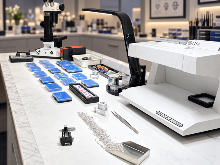 Alt Text: Pro Diamond Buyers in-house gemological laboratory in Folsom California