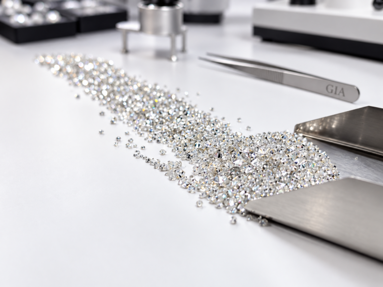 Diamond and gemstone evaluation workstation used by the Pro Diamond Buyers gemological team